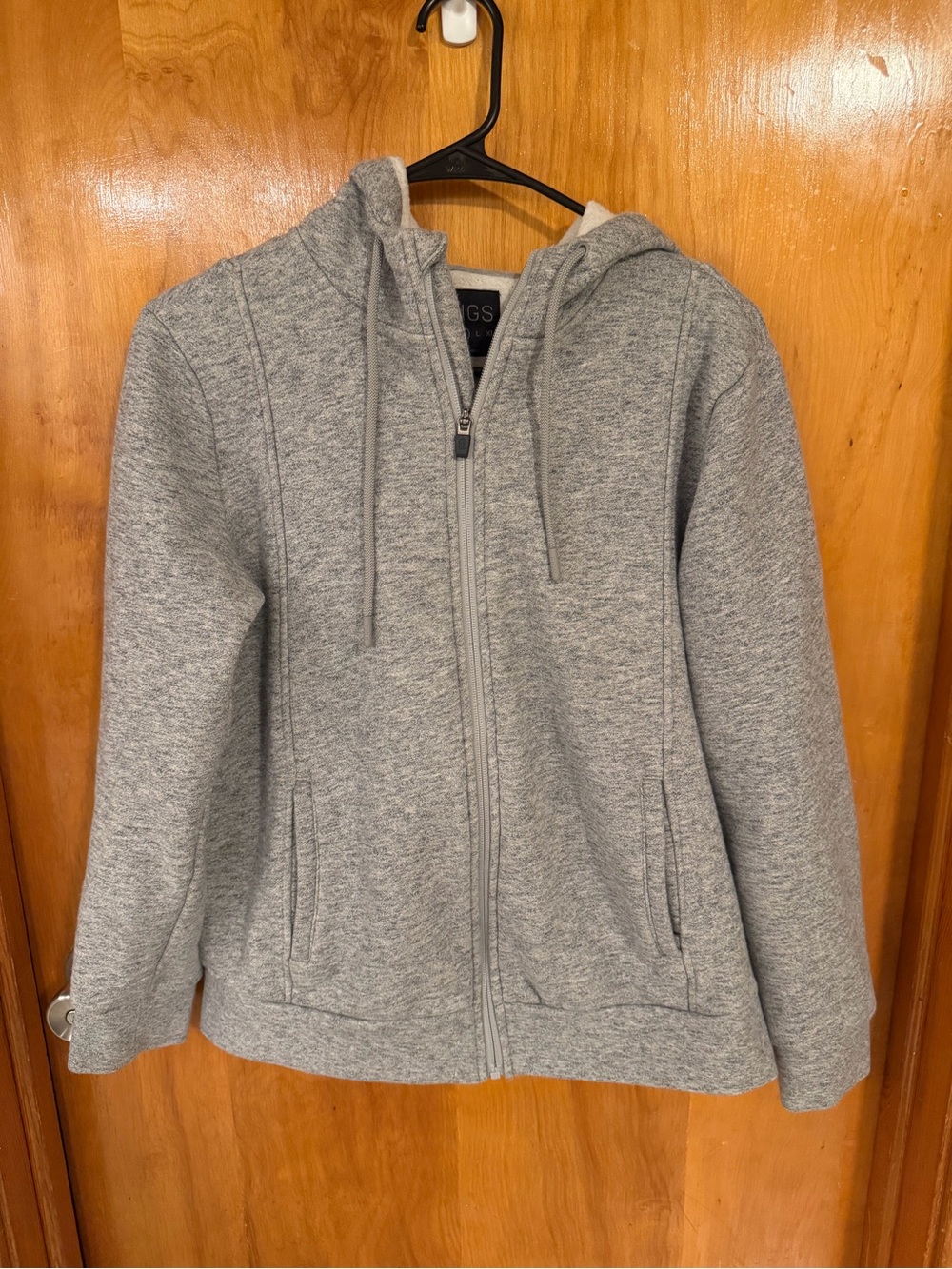 Figs Essential Full-Zip Hoodie in Heather Grey Size Medium